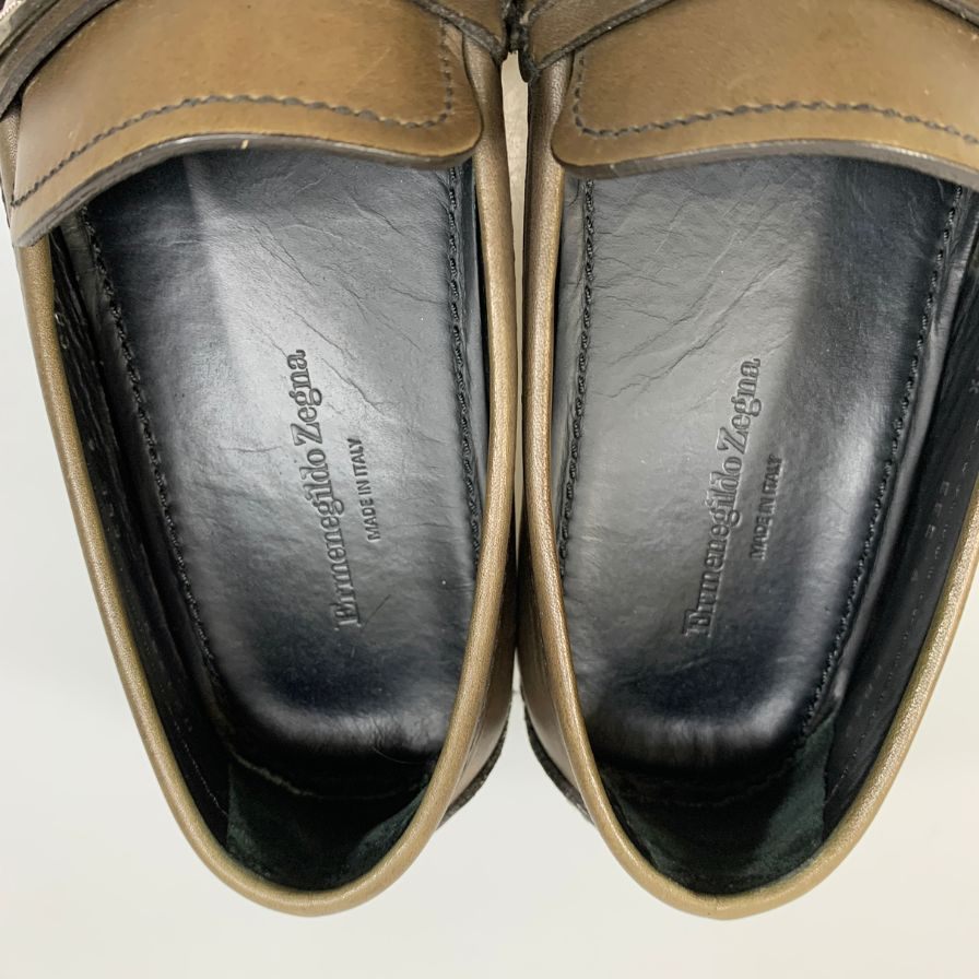 エルメネジルドゼニア ドライビングシューズ ビット ローファー レザー ブラウン メンズ サイズ6 Ermenegildo Zegna 約24.0cm【AFC3】