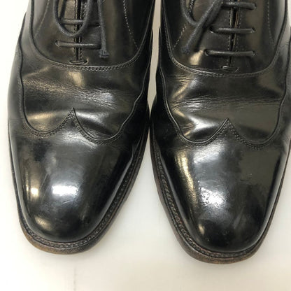 スコッチ グレイン ヒロカワ ラスト33 ウィングチップ 内羽根 メンズ サイズ 6ハーフ ブラック  Scotch grain 約25.0cm【AFC40】
