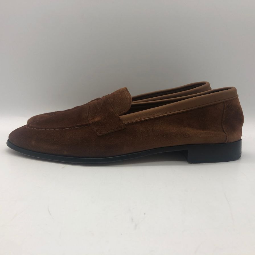 ジョセフチーニー  スエード コインローファー トビー メンズ サイズ7.5 ブラウン JOSEPH CHEANEY ローファー 約25.5cm【LA】【中古】