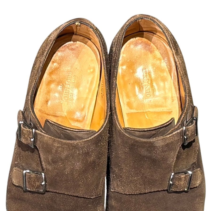 ジョンロブ レザーシューズ ダブルモンク ウィリアム スエード ブラウン メンズ サイズUK6E JOHN LOBB William ビジネスシューズ 約24.5cm【LA】【中古】