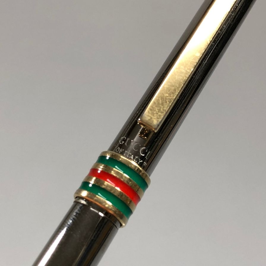 グッチ ボールペン ローラー式 シェリーライン シルバー GUCCI【AFI11】
