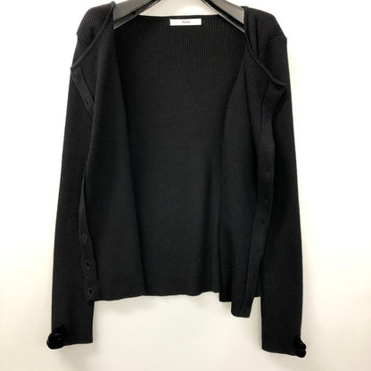 中古◆ルネ カーディガン リブ ウール ニット ブラック レディース サイズ38 Rene 【AFB4】