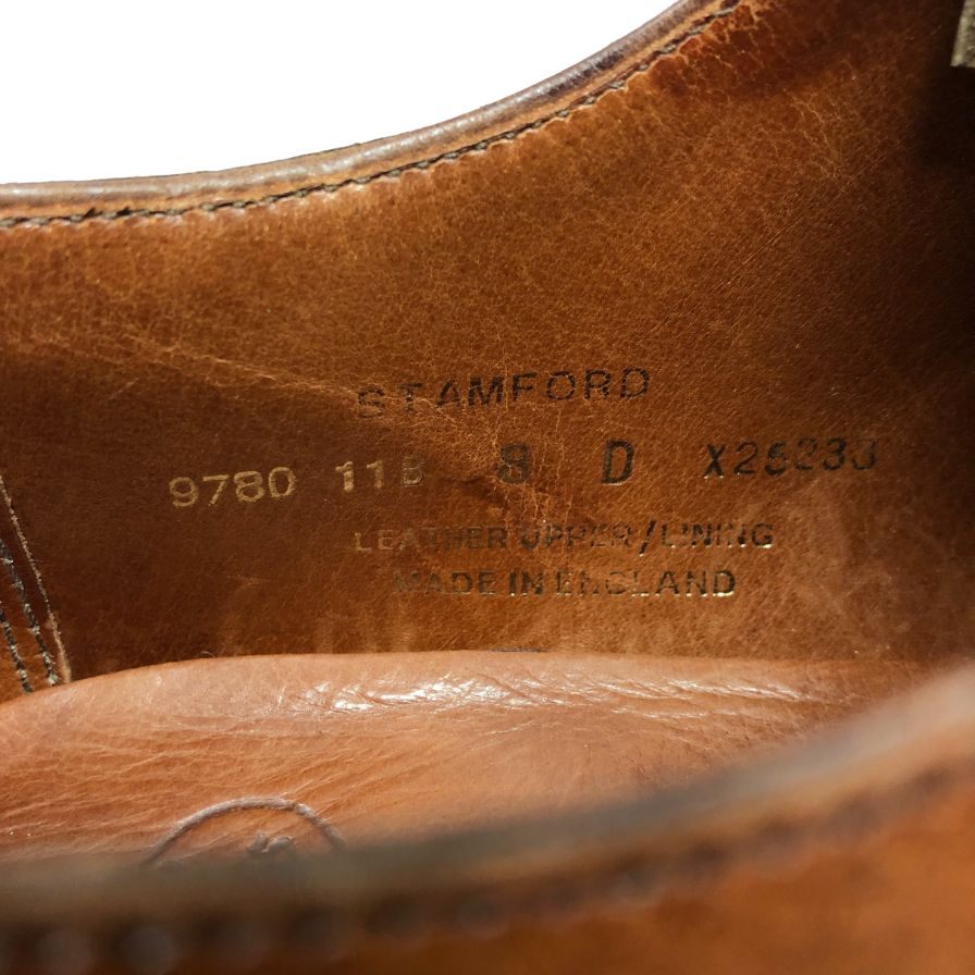 クロケット&ジョーンズ レザーシューズ スタンフォード アデレード ストレートチップ ブラウン メンズ サイズUK8D CROCKETT&JONES STAMFORD ビジネスシューズ 約26.5cm【LA】【中古】