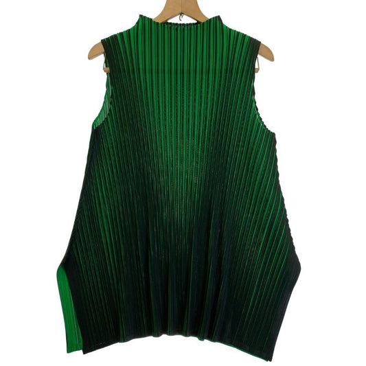 極美品◆プリーツプリーズ カットソー サンプル品 PP88JT541 グリーン サイズ5 PLEATS PLEASE ISSEY MIYAKE 【AFB1】