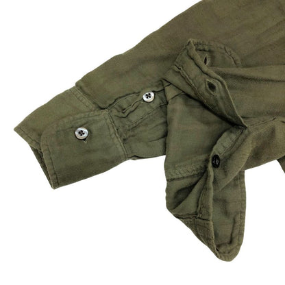 中古◆ヤヌーク ダブルガーゼシャツ カーキ サイズS メンズ 長袖シャツ YANUK Double gauze standard shirt 【AFB16】