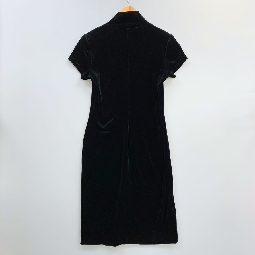 中古◆フォクシーニューヨーク ノースリーブ タイトワンピース  膝下丈 ブラック 40 FOXEY NEWYORK 【AFB27】
