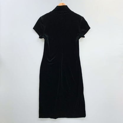 中古◆フォクシーニューヨーク ノースリーブ タイトワンピース  膝下丈 ブラック 40 FOXEY NEWYORK 【AFB27】