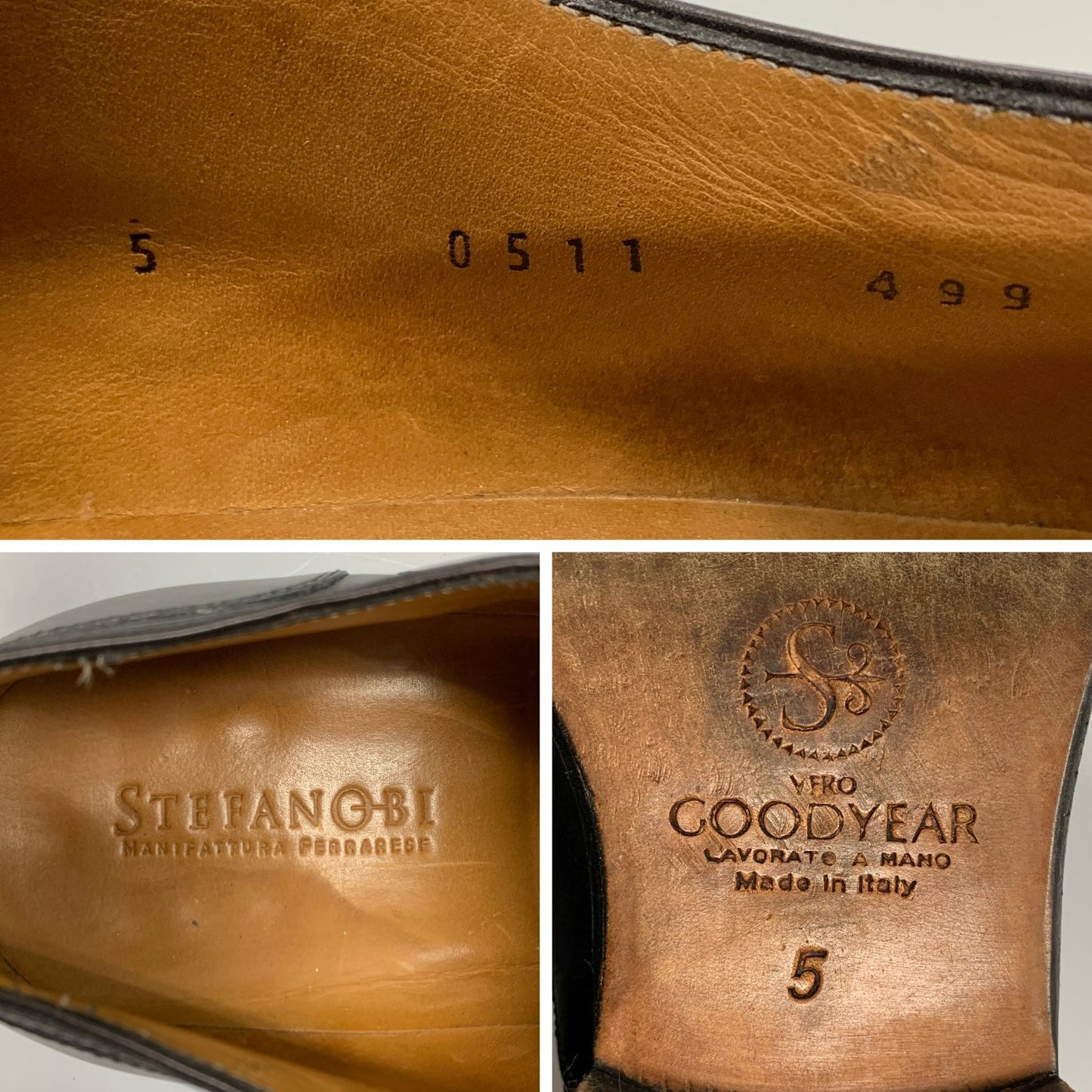 ステファノビ ストレートチップ  内羽根 0511 メンズ ブラック サイズ5 STEFANOBI 約23.5cm【AFC4】