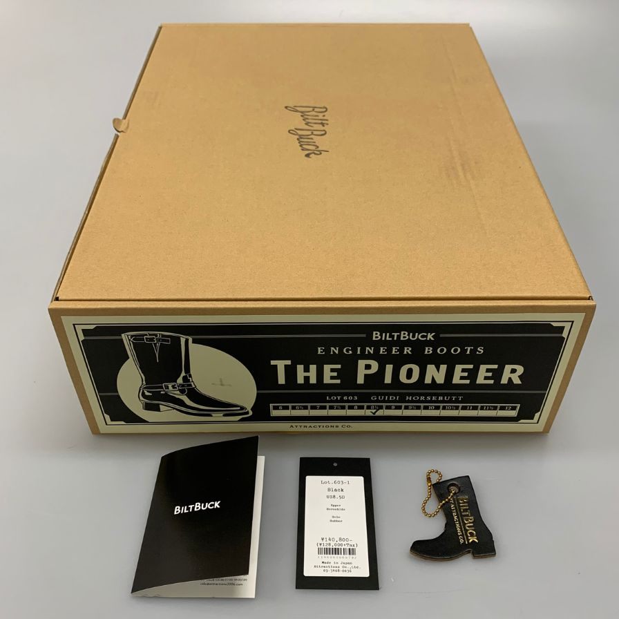 アトラクションズ  ビルトバック エンジニアブーツ 603 レザー ブラック メンズ サイズ8.5 ATTRACTIONS BILTBUCK THE PIONEER GUIDI HORSEBUTT 約26.5cm【AFD4】