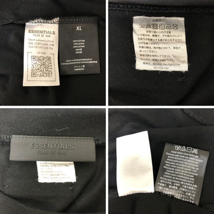 極美品◆フィア オブ ゴッド エッセンシャルズ ロゴプリント ロングスリーブTシャツ ブラック サイズXL 長袖 ロンT FEAR OF GOD ESSENTIALS 【AFB39】