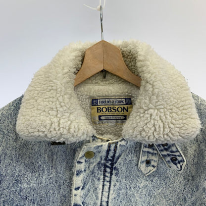 中古◆ボブスン ボア B-3 デニムジャケット ケミカルウォシュ ブルー系 メンズ サイズM BOBSON 【AFG1】