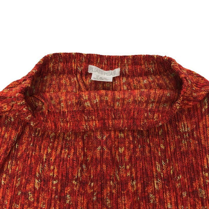 プリーツプリーズ イッセイミヤケ スカート 総柄 オレンジ系 レディース サイズ1 PP14-JG485 PLEATS PLEASE ISSEY MIYAKE【AFB34】