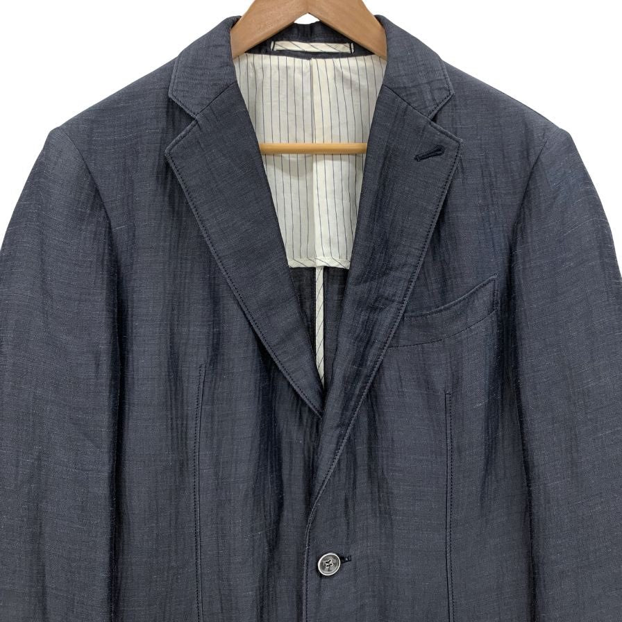 美品◆アルマーニコレッツィオーニ テーラードジャケット ウール リネン グレー系 メンズ サイズ46 ARMANI COLLEZIONI 【AFB27】