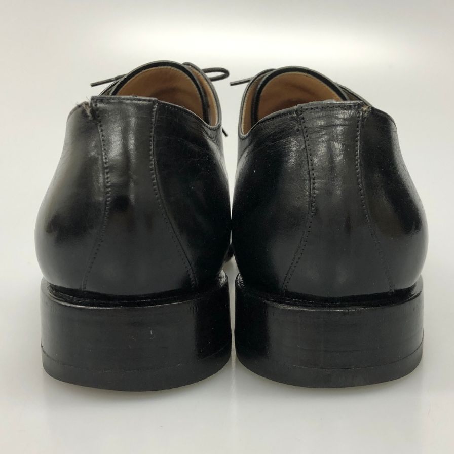 ヤンコ レザーシューズ スプリットトゥ Uチップ メンズ サイズ8 ブラック YANKO 約26.5cm【AFC47】