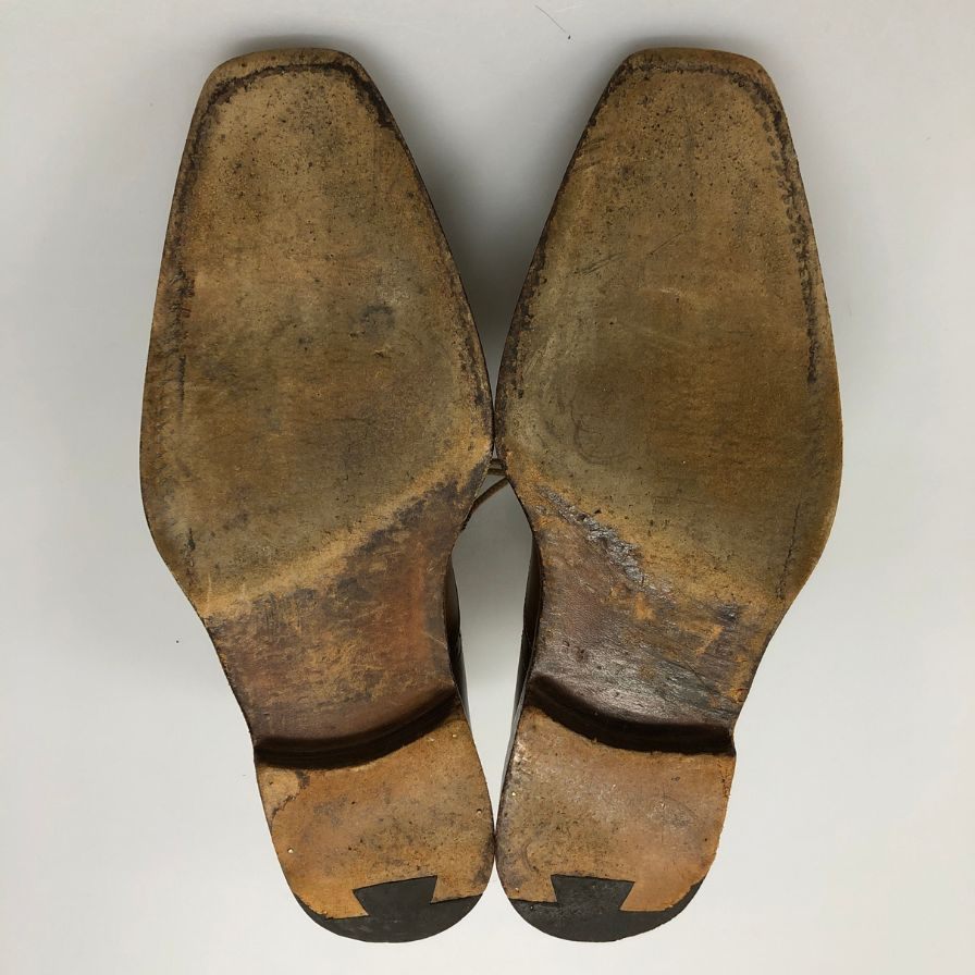 サントーニ レザーシューズ メダリオン 革靴 ブラウン メンズ サイズ6.5 Santoni 約25.0cm【AFC9】