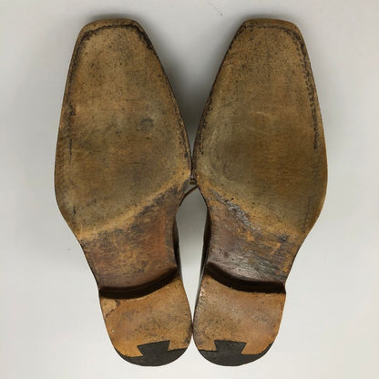 サントーニ レザーシューズ メダリオン 革靴 ブラウン メンズ サイズ6.5 Santoni 約25.0cm【AFC9】