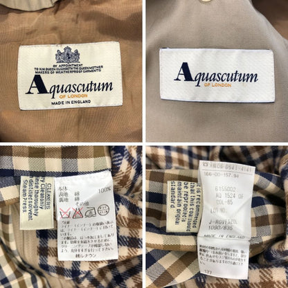 中古◆アクアスキュータム バルカラーコート 70年 ヴィンテージ イングランド製 ライナー付き ベージュ メンズ サイズ表記なし Aquascutum 【AFA2】