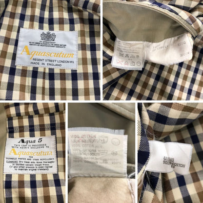中古◆アクアスキュータム バルカラーコート ヴィンテージ イングランド製 ベージュメンズ サイズM程度 Aquascutum 【AFA19】