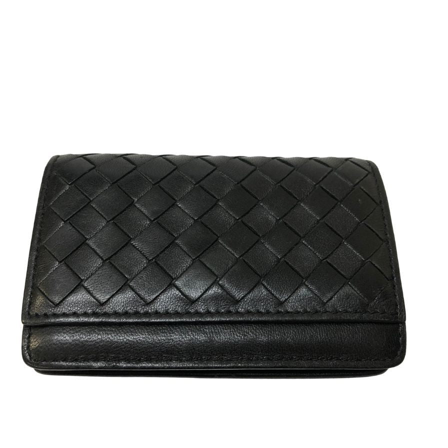 ボッテガヴェネタ カードケース イントレチャート レザー ブラック メンズ Bottega Veneta【AFI4】