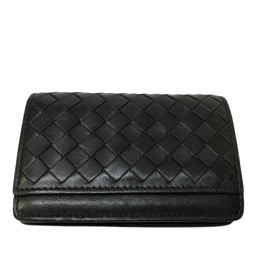 ボッテガヴェネタ カードケース イントレチャート レザー ブラック メンズ Bottega Veneta【AFI4】