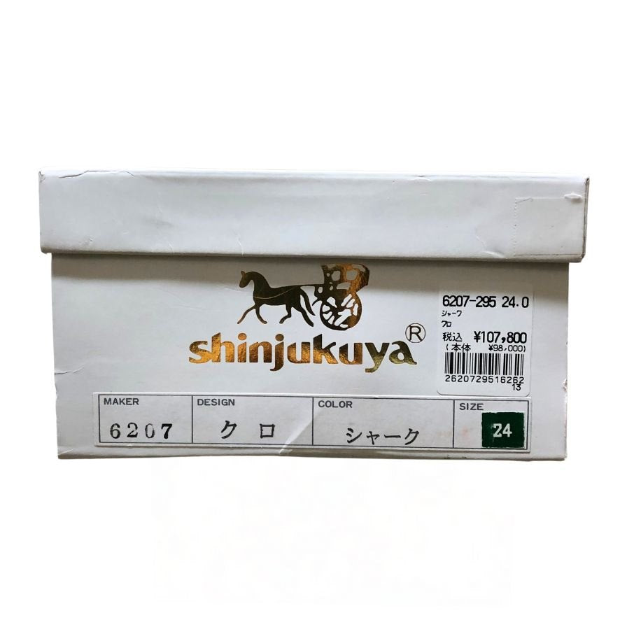 新宿屋 レザーパンプス シャーク 6207-295 ブラック 24cm レディース shinjukuya 約24.0cm【7F3-3】