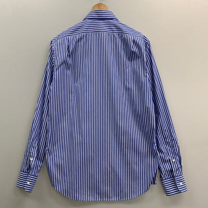 美品◆ラルフローレン シャツ パープルレーベル 2ポケット ストライプ コットン ブルー系 メンズ サイズ175/96A RALPH LAUREN 【AFB11】