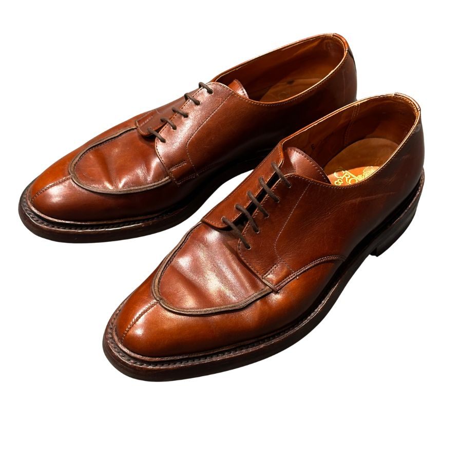 クロケット&ジョーンズ レザーシューズ  SUBS サセックス Uチップ カーフ ブラウン サイズUK7E メンズ CROCKETT&JONES ビジネスシューズ 約25.5cm【LA】【中古】