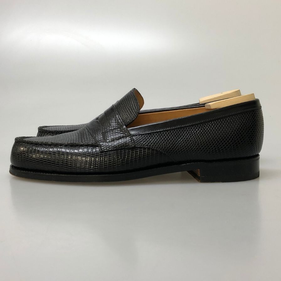 ジェイエムウエストン 180シグニチャーローファー リザード ブラック UK7.5D メンズ J.M.WESTON ローファー 約26.5cm【LA】【中古】