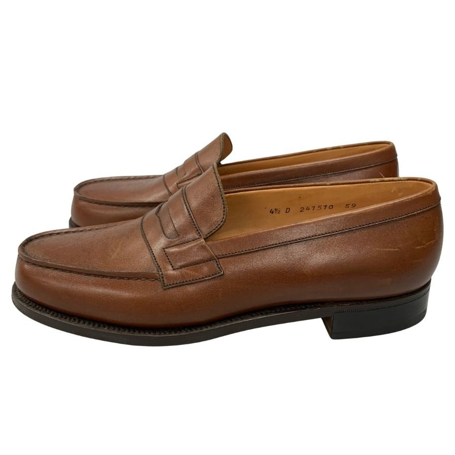 ジェイエムウエストン 180シグニチャー ローファー ボックスカーフ ブラウン UK4.5D J.M.WESTON ローファー 約24.5cm【LA】【中古】