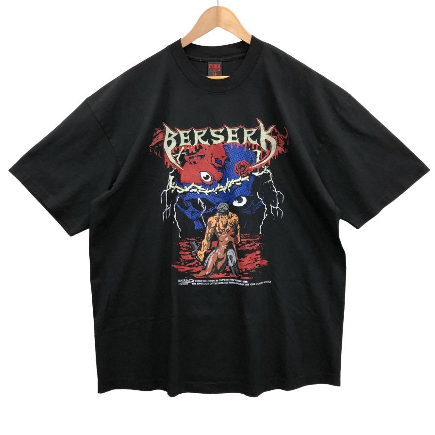 極美品◆ベルセルク エーテル スタジオ Tシャツ 半袖 プリント マンガ イラスト デザイン ブラック メンズ サイズXL BERSERK ETHEREAL STUDIOS 【AFB28】