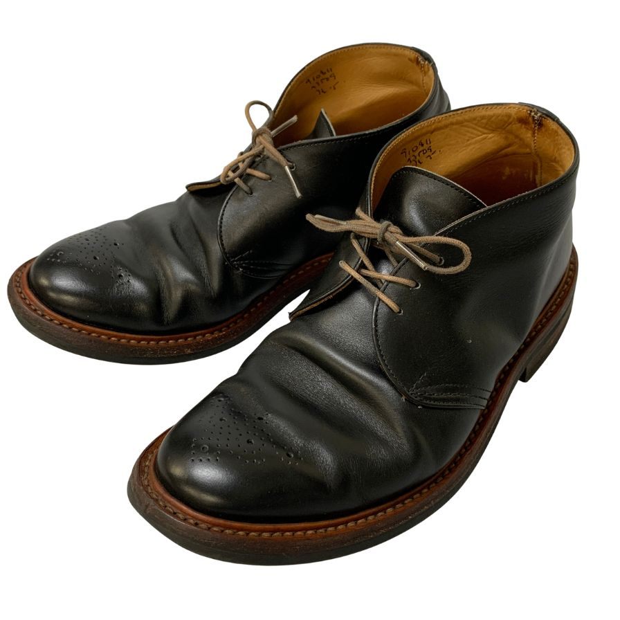 トリッカーズ M7509 チャッカブーツ メダリオン ダイナイトソール ブラック サイズ7.5 メンズ TRICKER'S ブーツ 約26.0cm【LA】【中古】