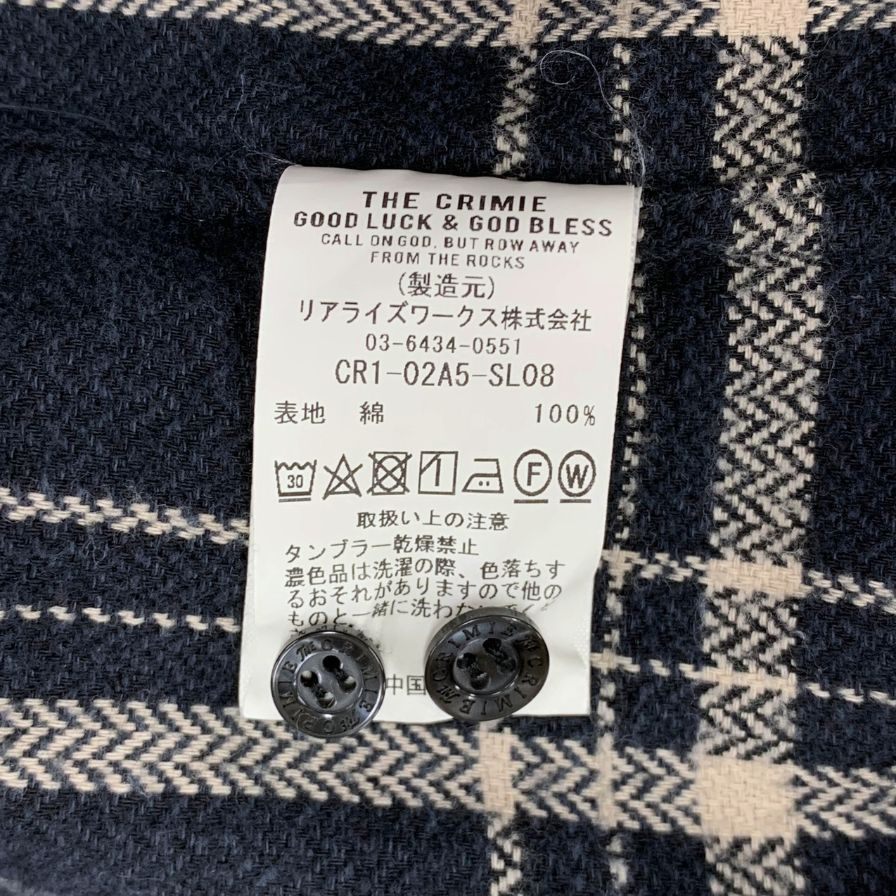 中古◆クライミー  チェック ネルシャツ メンズ サイズXL ネイビー THE CRIMIE 【AFB15】