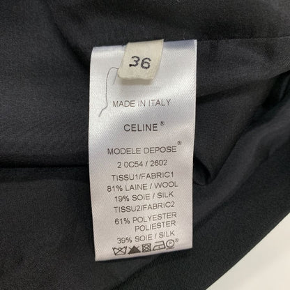 美品◆セリーヌ プルオーバー トップス 胸元ゴールドフック 国内正規品 MODELE DEPOSE 0C54 2602 レディース サイズ36 ブラック CELINE 【AFB27】