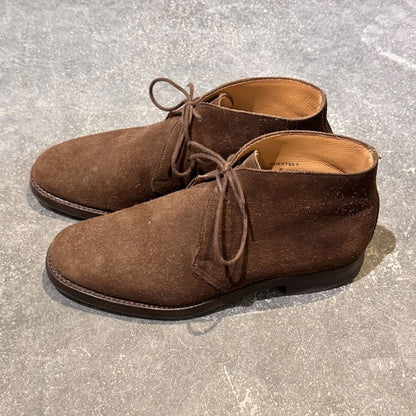 クロケット&ジョーンズ レザーシューズ チャッカブーツ チャートシー スエード ブラウン サイズUK7E CROCKETT&JONES CHERTSEY ブーツ 約25.5cm【LA】【中古】