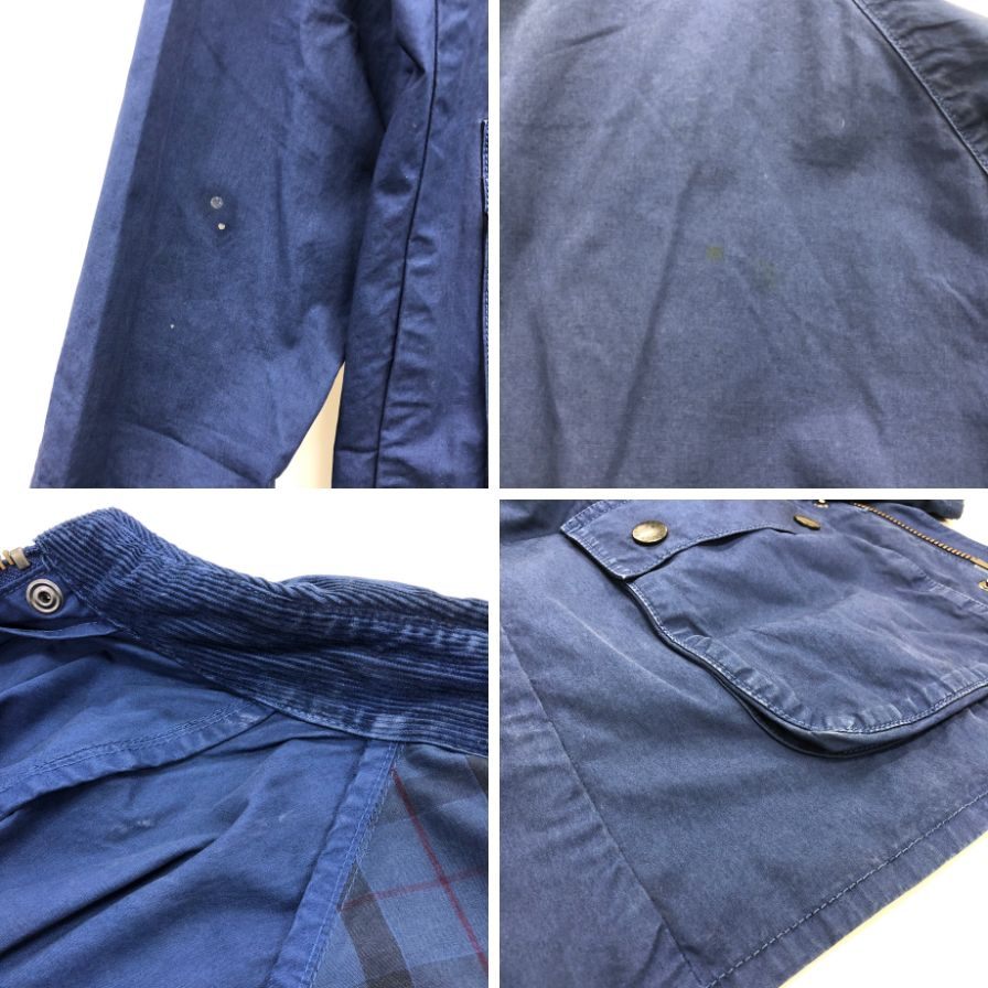 中古◆バブアー ビデイル SL OVERDYED ネイビー メンズ サイズ36 Barbour BEDALE 【AFB42】