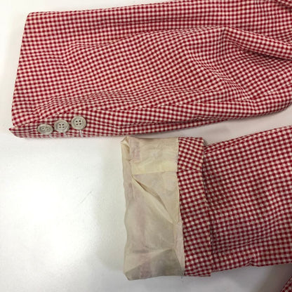 美品◆チェルッティ1881 2つボタン ジャケット チェック柄 コットン メンズ サイズ50 レッド CERRUTI1881 【AFA15】