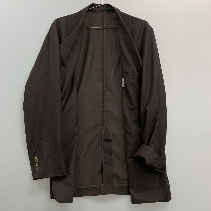 美品◆ビソウン SHEER WOOL UNCON JACKET ブラウン メンズ サイズ4 BISOWN 【AFB10】
