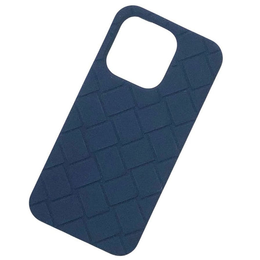 ボッテガヴェネタ iPhoneケース iPhone15Pro ラバー イントレチャート ネイビー系 BOTTEGA VENETA【AFI27】【中古】