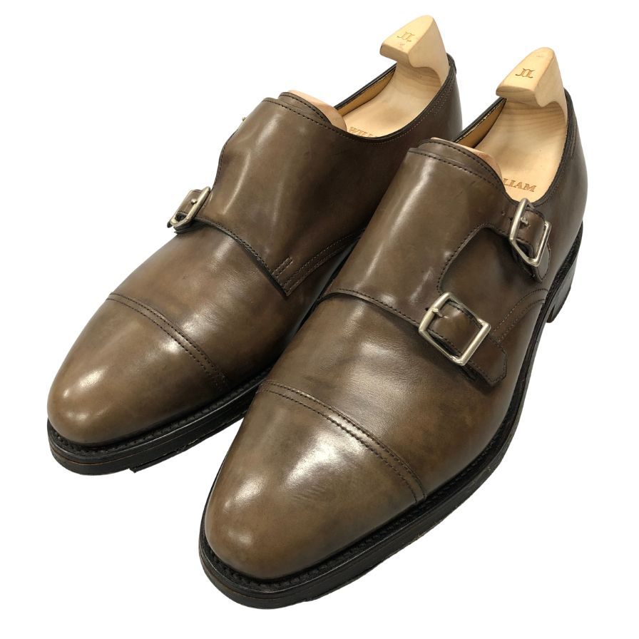 ジョンロブ ダブルモンク ウィリアム カーフ ブラウン UK6.5E メンズ JOHN LOBB WILLIAM ビジネスシューズ 約25.0cm【LA】【中古】