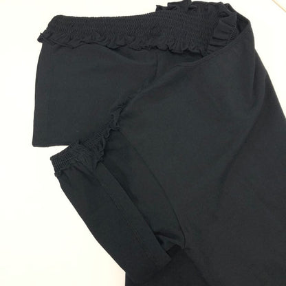 極美品◆シーバイクロエ 半袖Tシャツ フリル ブラック レディース サイズXS See By Chloe 【AFB46】