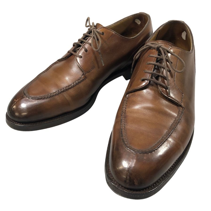 エドワードグリーン レザーシューズ Uチップ ドーバー ブラウン UK7E 32ラスト EDWARD GREEN DOVER ビジネスシューズ 約25.5cm【LA】【中古】