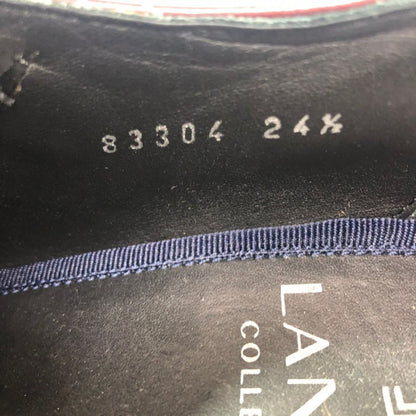 ランバン コレクション ビジネスシューズ シングルモンク カーフレザー メンズ サイズ24.5 バーガンディ×ブラック LANVIN 約24.5cm【AFC33】