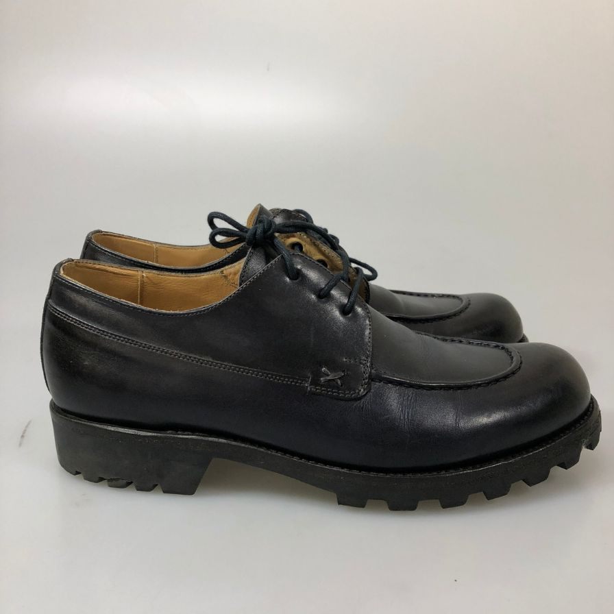 ラコンドヌリアングレース レザーシューズ Uチップ メンズ サイズ6.5想定 ブラック LA CORDONNERIE ANGLAISE 約25.5cm【AFC53】