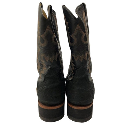 アンダーソン ビーン ブーツ カンパニー ローパーブーツ オーストリッチ&レザーコンビ メンズ サイズ8D ブラック ANDERSON BEAN BOOT COMPANY 約27.0cm【AFC44】