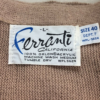 極美品◆フェランティ カリフォルニア カーディガン ヴィンテージ アクリル メンズ サイズ40 ベージュ ferranti california 【AFB44】