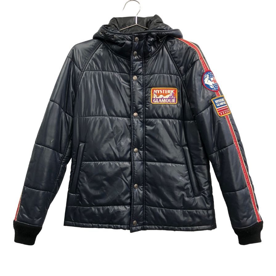 美品◆ヒステリックグラマー 中綿ジャケット ワッペン ブラック メンズ サイズM HYSTERIC GLAMOUR 【AFA20】
