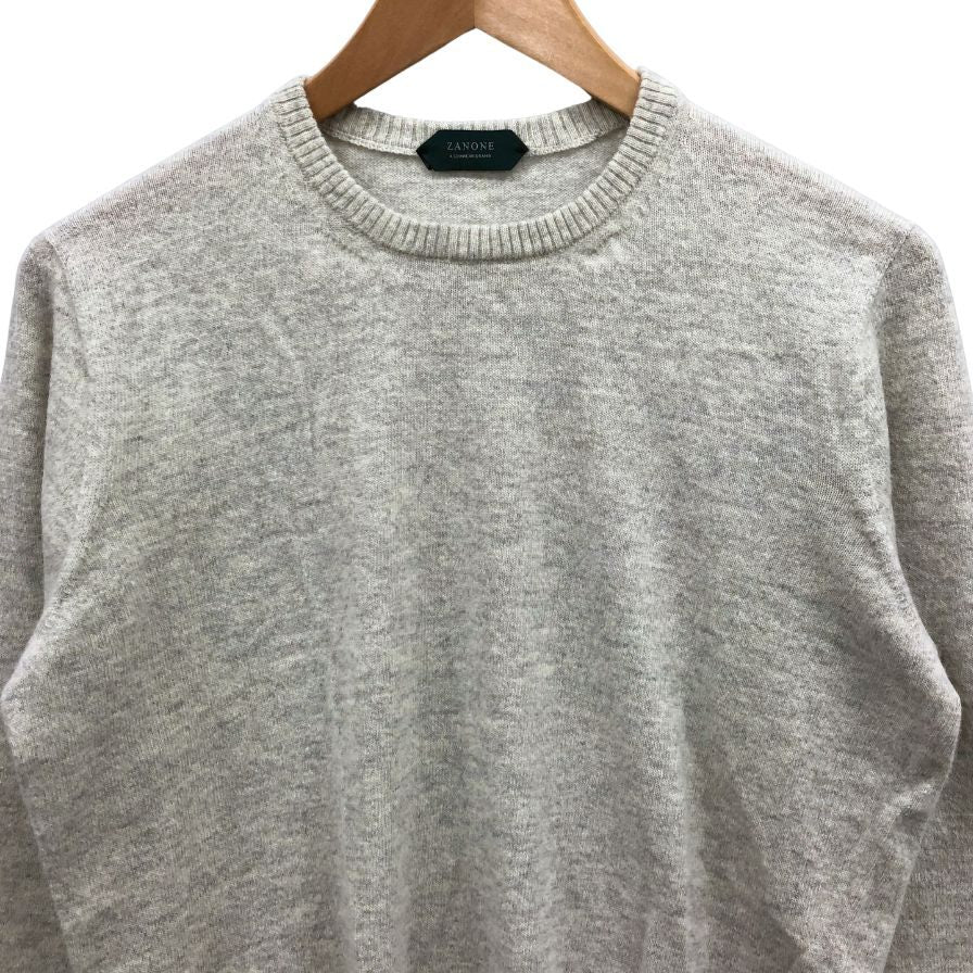 極美品◆ザノーネ ラウンドネック セーター トップス アンゴラ混 イタリア製 メンズ サイズ46 ホワイト系 ZANONE 【AFB11】