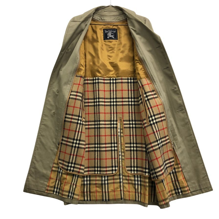 美品◆バーバリー バルカラーコート 90年代 旧タグ ライナー付き カーキ メンズ サイズ165 Burberry 【AFF22】
