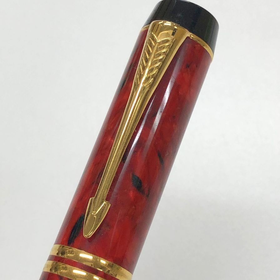 パーカー 万年筆 デュオフォールド インターナショナル キャップ式 マーブルレッド ペン先18K ユニセックス PARKER DUOFOLD【AFI9】