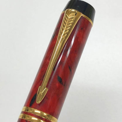 パーカー 万年筆 デュオフォールド インターナショナル キャップ式 マーブルレッド ペン先18K ユニセックス PARKER DUOFOLD【AFI9】
